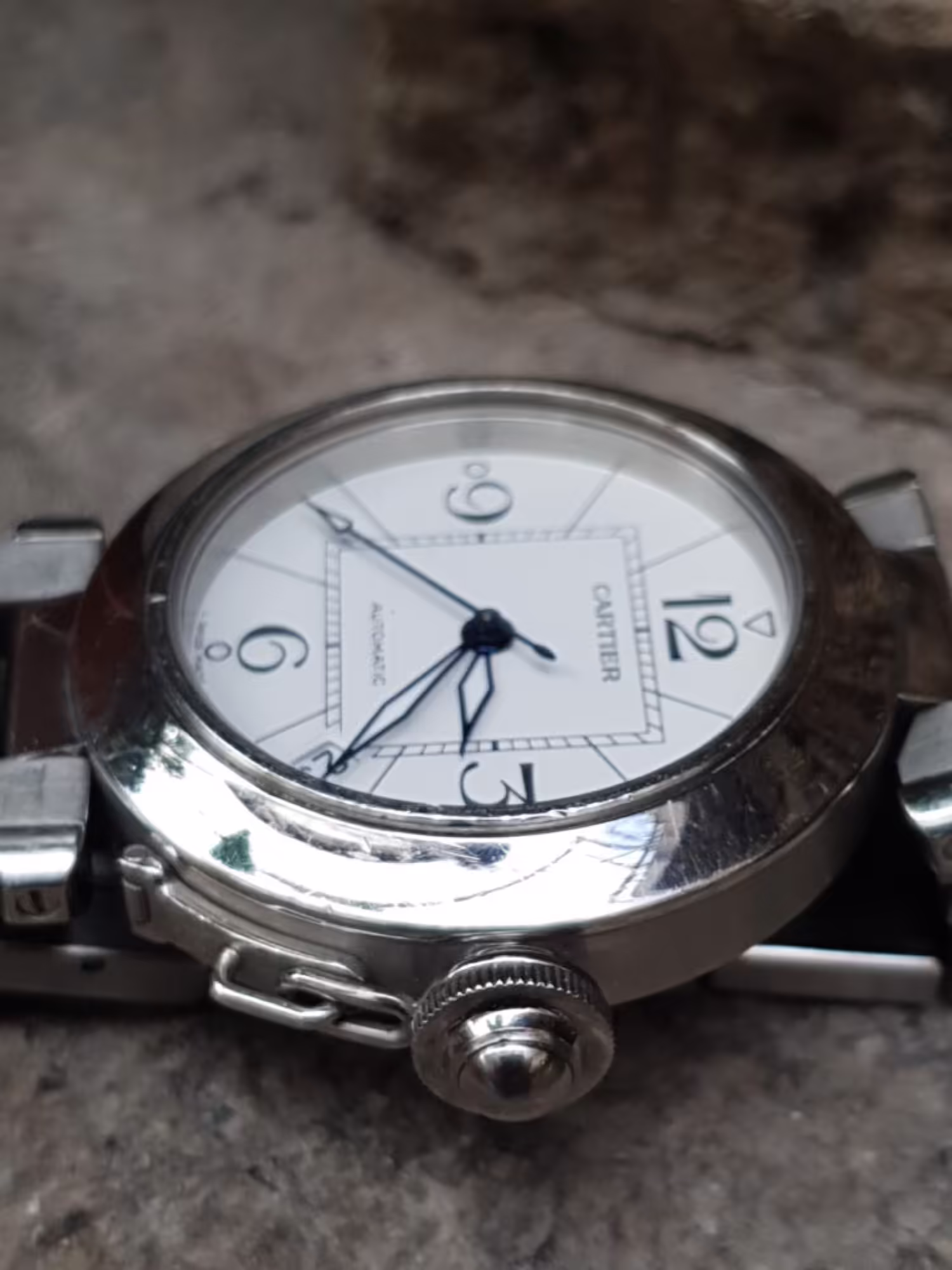 Vintage Cartier Pasha worn on the wrist, Dublin
